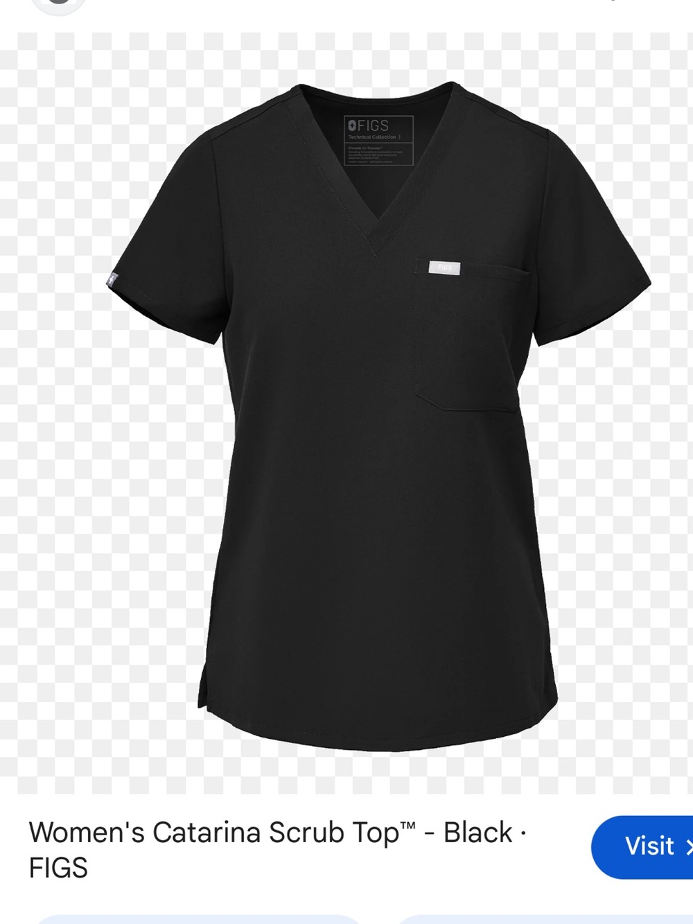Figs Catarina Scrub Top - Black